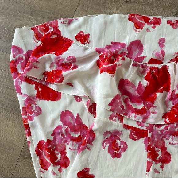 Amanda Uprichard Off The Shoulder 100% Silk Maxi Floral Dress Sz M - Picture 11 of 12